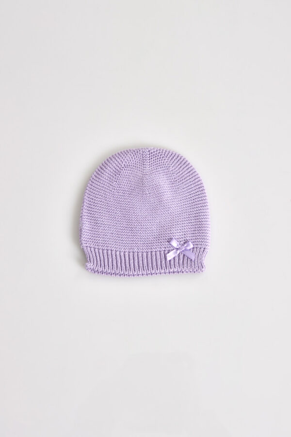 Gorro bebé malha c/ laço