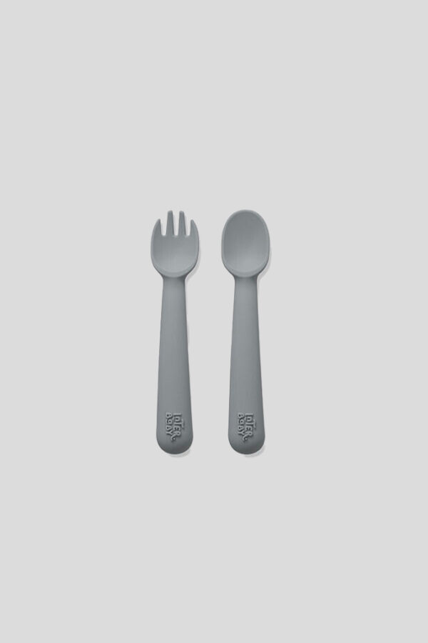 Conjunto colher + garfo silicone