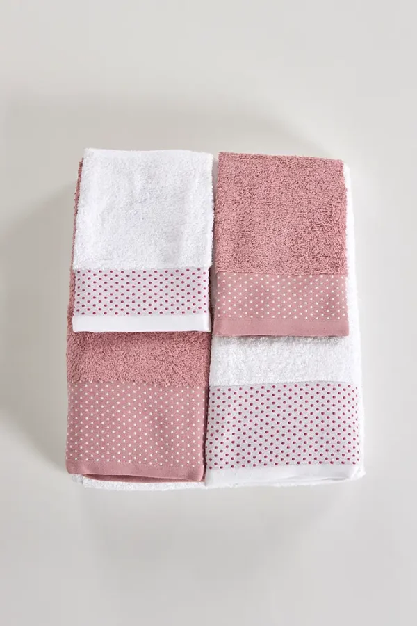 Jogo banho jacquard 6 peças pintas