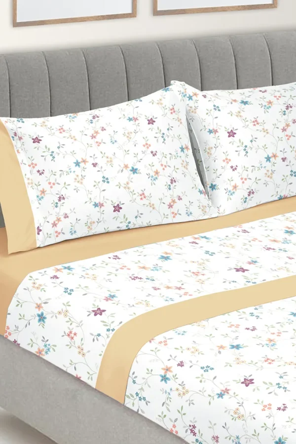 Jogo cama estampagem digital com capa primavera