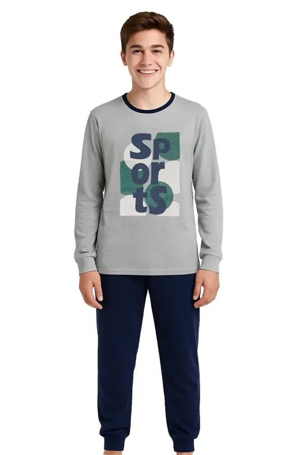 Pijama estampado cardado adolescente sports