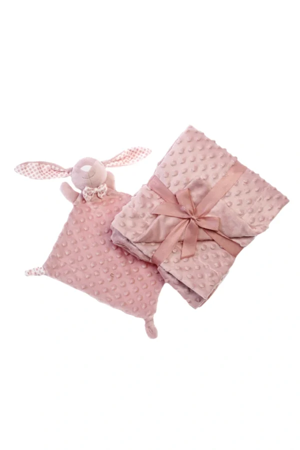 Manta e doudou topitos coelho