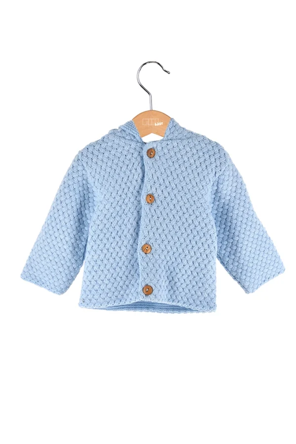 Casaco bebé malha entrelaçado